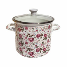 flower all body design enamel cookware enamel high stock pot